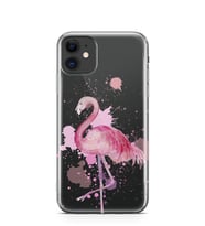 Kılıfland Apple İphone 11 Kılıf Silikon Resimli Kapak Watercolor Flamingo -Stok 617