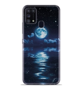 Kılıfland Samsung Galaxy M31 Kılıf Silikon Resimli Kapak Night Moon Stok 1133