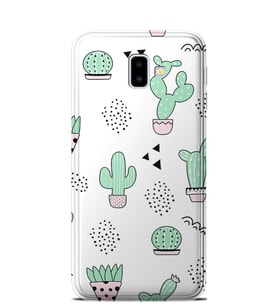 Kılıfland Samsung Galaxy J6 Plus Kılıf J610F Silikon Resimli Kapak Cactus Pattern -Stok 901