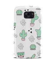 Kılıfland Samsung Galaxy S7 Edge Kılıf Silikon Desenli Resimli Lüx Kapak Cactus Pattern -Stok 901