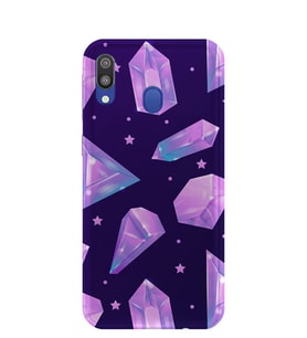 Kılıfland Samsung Galaxy A20 Kılıf A205F Silikon Resimli Kapak Purple Crystal -Stok 367