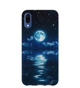 Kılıfland Samsung Galaxy A10 Kılıf A105F Silikon Resimli Kapak Night Moon -Stok 1133