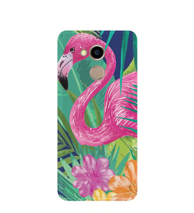 Kılıfland General Mobile GM8 Kılıf Silikon Desenli Resimli Lüx Kapak Flowers With Flamingo -Stok 814