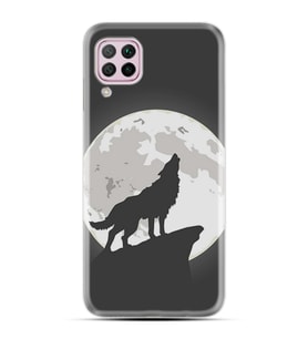 Kılıfland Huawei P40 Lite Kılıf Kılıf Silikon Resimli Kapak Wolf Of The Moon Stok 1064