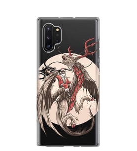 Kılıfland Samsung Galaxy Note 10 Plus Kılıf N975F Silikon Resimli Kapak Santa Dragon -Stok 893