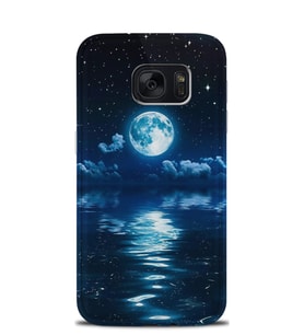 Kılıfland Samsung Galaxy S7 Edge Kılıf Silikon Desenli Resimli Lüx Kapak Night Moon -Stok 1133