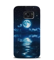 Kılıfland Samsung Galaxy S7 Edge Kılıf Silikon Desenli Resimli Lüx Kapak Night Moon -Stok 1133