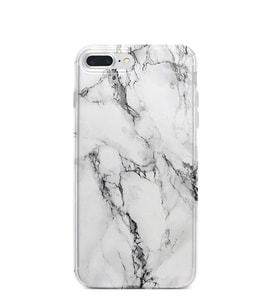 Kılıfland Apple İphone 8 Plus Kılıf Silikon Resimli Kapak Fragile White Marble Mermer -Stok 1103