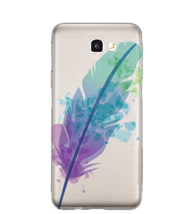 Kılıfland Samsung Galaxy J7 Prime-J7 Prime 2 Kılıf Silikon Resimli Kapak Watercolor Leaf -Stok 108