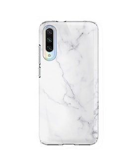 Kılıfland Xiaomi Mi A3 Kılıf Silikon Resimli Kapak Beyaz Açık Mermem -Stok 1293