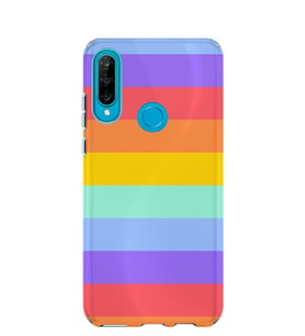 Kılıfland Huawei P30 Lite Kılıf Silikon Desenli Resimli Lüx Kapak Rainbow -Stok 1276