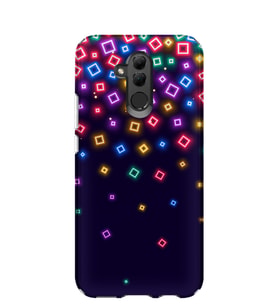 Kılıfland Huawei Mate 20 Lite Kılıf Silikon Desenli Resimli Lüx Kapak Neon Cubes -Stok 711