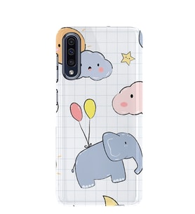 Kılıfland Samsung Galaxy A50 Kılıf A505F Silikon Resimli Kapak Fly Elephant -Stok 945