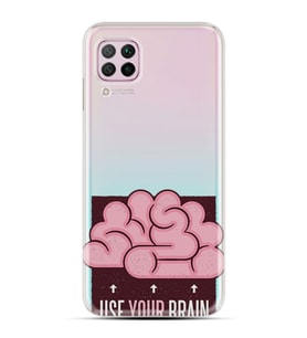 Kılıfland Huawei P40 Lite Kılıf Kılıf Silikon Resimli Kapak Use Your Brain Pink Stok 720