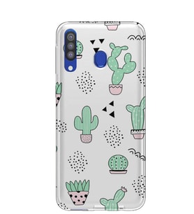 Kılıfland Samsung Galaxy A20S Kılıf A207F Silikon Resimli Kapak Cactus Pattern -Stok 901