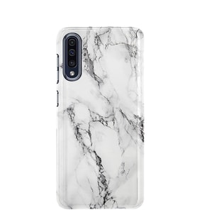 Kılıfland Samsung Galaxy A50 Kılıf A505F Silikon Resimli Kapak Fragile White Marble Mermer -Stok 1103
