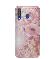 Kılıfland Samsung Galaxy A20S Kılıf A207F Silikon Resimli Kapak Pink Flowers -Stok 497