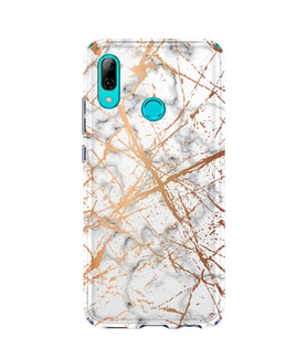 Kılıfland Huawei P Smart 2019 Kılıf Silikon Desenli Resimli Lüx Kapak Super Marble Mermer -Stok 1199