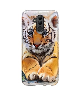 Kılıfland Huawei Mate 20 Lite Kılıf Silikon Desenli Resimli Lüx Kapak Baby Tiger -Stok 768