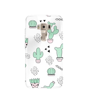 Kılıfland Asus Zenfone 3 ZC552KL Kılıf Silikon Desenli Resimli Lüx Kapak Cactus Pattern -Stok 901