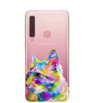 Kılıfland Samsung Galaxy A9 2018 Kılıf A920F Silikon Resimli Kapak Colorfuly Cat -Stok 911