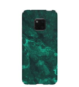 Kılıfland Huawei Mate 20 Pro Kılıf Silikon Desenli Resimli Lüx Kapak Yeşil Koyu Mermer -Stok 1296