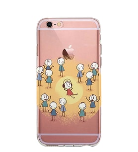 Kılıfland Apple İphone 6S Kılıf Silikon Resimli Kapak Stickman -Stok 688