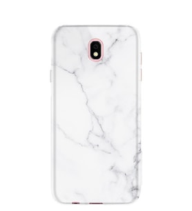 Kılıfland Samsung Galaxy J7 Pro Kılıf J730F Silikon Resimli Kapak Beyaz Açık Mermem -Stok 1293