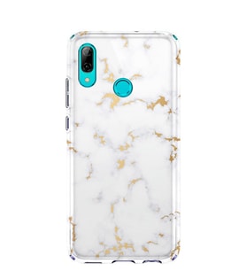 Kılıfland Huawei P Smart 2019 Kılıf Silikon Desenli Resimli Lüx Kapak White Marble Mermer -Stok 974
