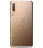 Kılıfland Samsung Galaxy A7 2018 Kılıf A750F Silikon Resimli Kapak Gold Mandala -Stok 1062