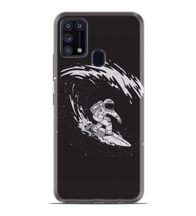 Kılıfland Samsung Galaxy M31 Kılıf Silikon Resimli Kapak Astronaut Surf Stok 266
