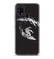 Kılıfland Samsung Galaxy M31 Kılıf Silikon Resimli Kapak Astronaut Surf Stok 266