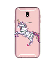 Kılıfland Samsung Galaxy J7 Pro Kılıf J730F Silikon Resimli Kapak Xmas Tree Unicorn -Stok 763