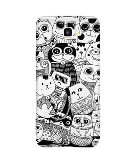 Kılıfland Samsung Galaxy J7 Prime-J7 Prime 2 Kılıf Silikon Resimli Kapak Cat Family Pattern -Stok 1038