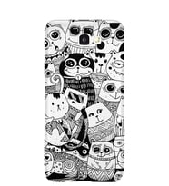 Kılıfland Samsung Galaxy J7 Prime-J7 Prime 2 Kılıf Silikon Resimli Kapak Cat Family Pattern -Stok 1038