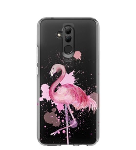 Kılıfland Huawei Mate 20 Lite Kılıf Silikon Desenli Resimli Lüx Kapak Watercolor Flamingo -Stok 617