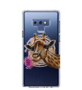 Kılıfland Samsung Galaxy Note 9 Kılıf N960F Silikon Resimli Kapak Waterolor Giraffe -Stok 1157