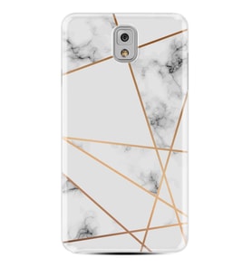 Kılıfland Samsung Galaxy Note 3 Silikon Resimli Kapak White Marble Mermers With Triangle Stok 1195