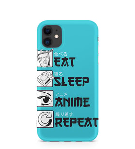 Kılıfland Apple İphone 11 Kılıf Silikon Resimli Kapak Eat Sleep Anime -Stok 250