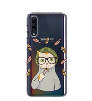 Kılıfland Samsung Galaxy A50 Kılıf A505F Silikon Resimli Kapak Hipster Sushi Cat -Stok 469