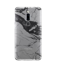 Kılıfland Meizu X8 Kılıf Silikon Desenli Resimli Lüx Kapak Beyaz Taşlı Mermer -Stok 1300