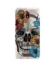 Kılıfland Xiaomi Redmi 8A Kılıf Silikon Resimli Kapak Flowers Skull -Stok 661