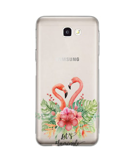 Kılıfland Samsung Galaxy J7 Prime-J7 Prime 2 Kılıf Silikon Resimli Kapak Let's Flamingo -Stok 1102