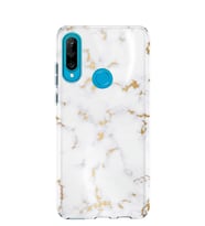 Kılıfland Huawei P30 Lite Kılıf Silikon Desenli Resimli Lüx Kapak White Marble Mermer -Stok 974