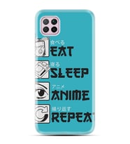 Kılıfland Huawei P40 Lite Kılıf Kılıf Silikon Resimli Kapak Eat Sleep Anime Stok 250