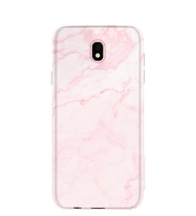 Kılıfland Samsung Galaxy J7 Pro Kılıf J730F Silikon Resimli Kapak Pembe Mermer -Stok 1294