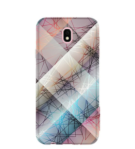 Kılıfland Samsung Galaxy J7 Pro Kılıf J730F Silikon Resimli Kapak Line Triangle -Stok 864