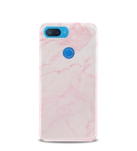 Kılıfland Xiaomi Mi 8 Lite Kılıf Silikon Resimli Kapak Pembe Mermer -Stok 1294