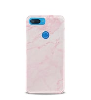 Kılıfland Xiaomi Mi 8 Lite Kılıf Silikon Resimli Kapak Pembe Mermer -Stok 1294