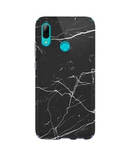 Kılıfland Huawei P Smart 2019 Kılıf Silikon Desenli Resimli Lüx Kapak Siyah Koyu Mermer -Stok 1299